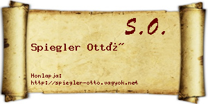 Spiegler Ottó névjegykártya